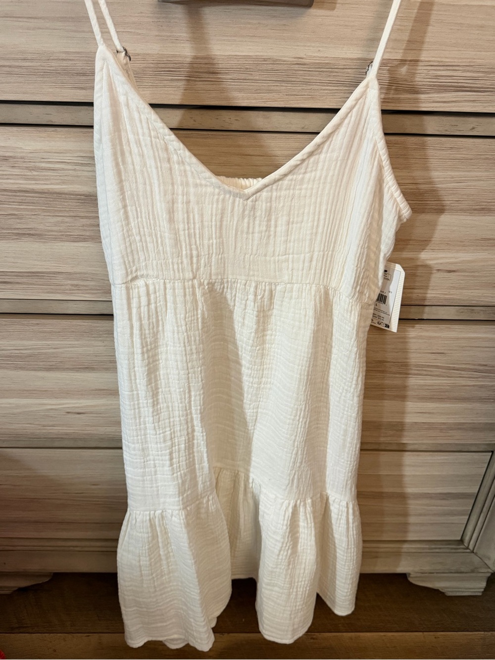 NEW Billabong Women’s White Gauze Sleeveless Mini Sundress- Large